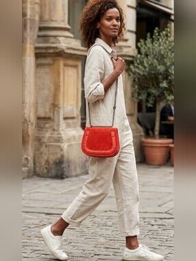 Like New  Leather Crossbody Burnt Orange Red Suede Bag